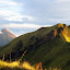 Evening light, Merapi and Merbabu