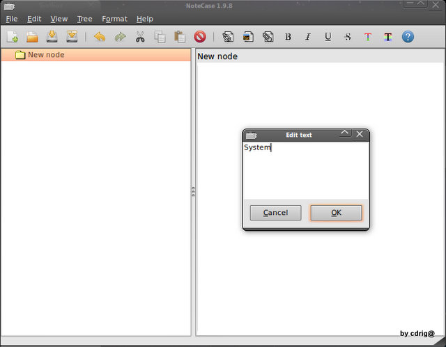 NoteCase - name the new node
