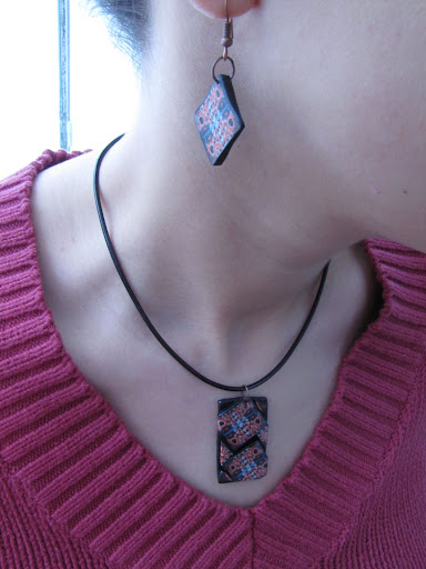 Cercei handmade cu clips, iluzie rustica, model elegant