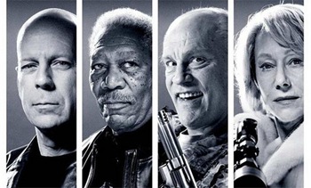 Bruce Willis, Morgan Freeman, John Malkovich y Helen Mirren Bruce Willis, Morgan Freeman, John Malkovich y Helen Mirren
