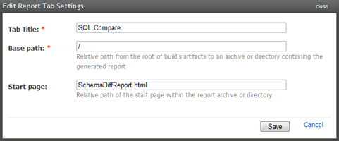 Adding a report tab to the build