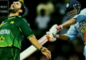 01-sonakshi sinha posted a morphed picture of  Pakistani skipper getting hit on his back by an Indian player