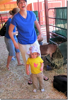 Elaine at the petting zoo