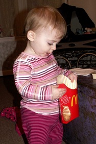 Elaine eating McDonalds French Fries