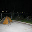 Our “make-shift” campsite behind the Post Office at 2am.  “Dont worry, the Post Office isnt opened on Sundays; nobody will ever know.”