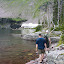 Andrew, Ryan, and Topher (taking picture) venture out to find a way to the Wide Falls.