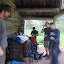 Waiting out the storm underneath an empty Ranger Cabin.