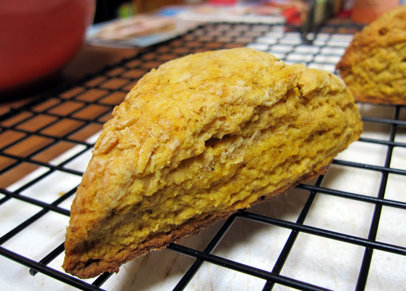 Youll know your pumpkin scones are ready when they just start to brown at the edges. Take them out and cool on a wire rack.