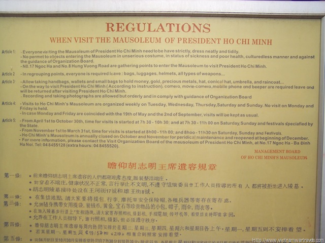 [Hanoi Ho Chi Minh Mausoleum Rules & Regulations[3].jpg]