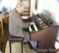 Past-President, George Watt, giving the venerable GA3 a good work-out for our musical pleasure.