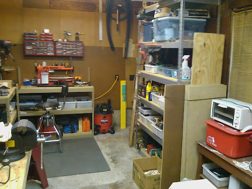 Storage Shelves and doorway