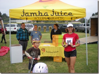 medal in front of Jamba tent medal in front of Jamba tent