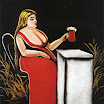N. Pirosmani. Woman with a Mug of Beer.