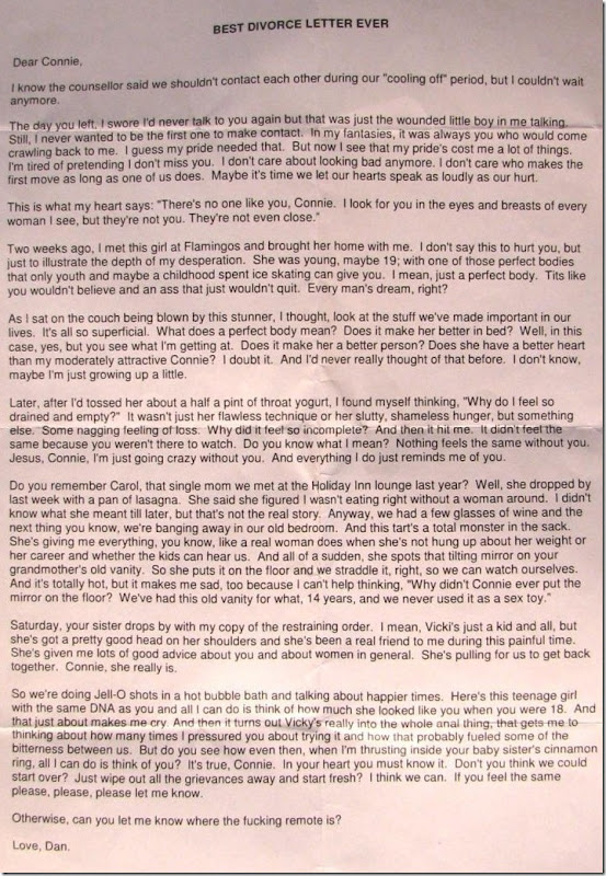 Divorce cover letter to court