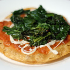 Tostadas with Kale, Refried Beans, and Cheese