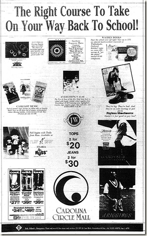 Back to School Ad August 20, 1993