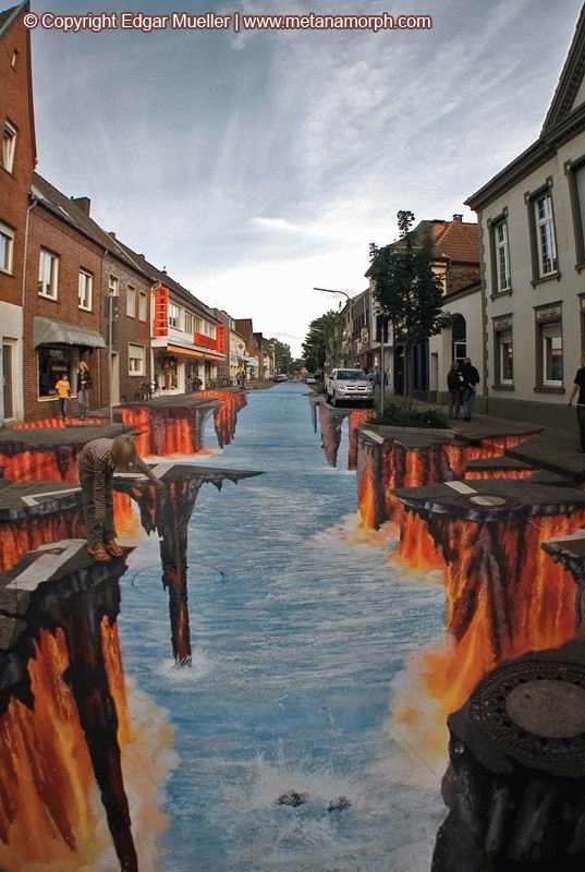 รูปภาพ street art งานอาร์ตสวยๆ บนพื้นถนน