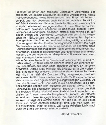 alfred schmeller zu josef pillhofer