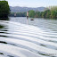 River Rhone, near l'Ardoise - junction of the river with the 'chute' below Caderousse