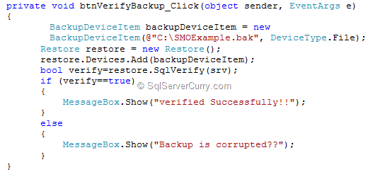 SQL Server SMO Verify Database