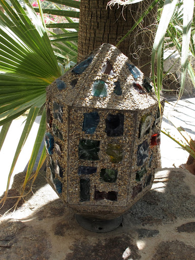 An outdoor lantern at Bougain Villa
