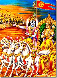 Krishna and Arjuna on the battlefield