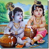 Krishna and Balarama stealing butter