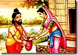 Sita Devi being charitable