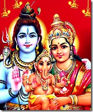 Shiva and Parvati with son Ganesha