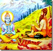 Krishna taking instruction from Upamanyu