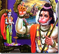 Hanuman performing deity worship