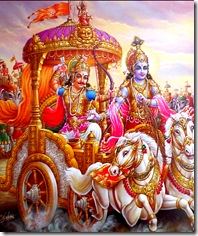 Krishna and Arjuna on the battlefield