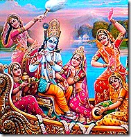 Radha, Krishna, and friends