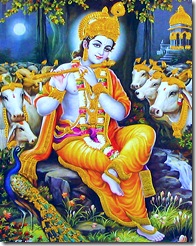 Krishna playing His flute