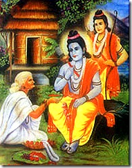 Rama and Lakshmana meeting Shabari