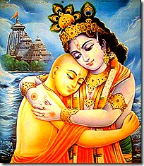 Lord Krishna with Lord Chaitanya