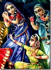 Gopis with Radha and Krishna
