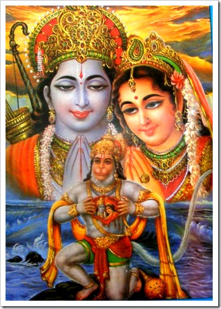 Hanuman thinking of Sita and Rama