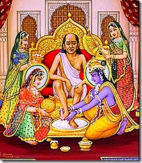 Krishna welcoming Sudama Vipra