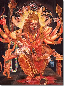 Narasimhadeva killing Hiranyakashipu