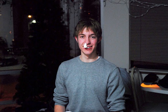 Logan, the Herald's new video guy, crashing at my place before the dorms open. DSC_0010.JPG