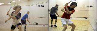 Leclair vs Newnham at the Rochester ProAm<br />
2008 - Newnham bt. Leclair 15-13, 15-13, 11-2<br />
2010 - Leclair bt. Newnham 6-11, 9-11, 11-6, 11-3, 9-6 ret,