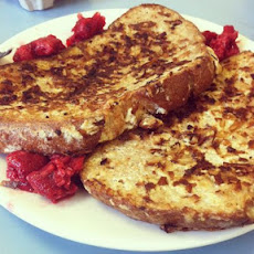 Coconut Encrusted French Toast with Raspberries