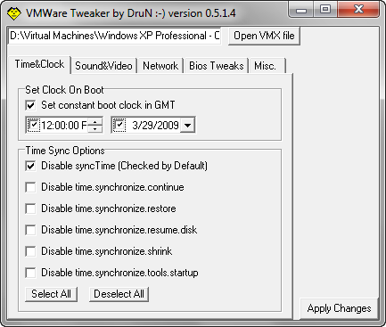 VMWare Tweaker 0.5.4.6 full VMWare Tweaker full screenshot