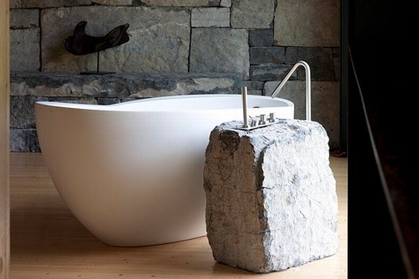 Bathroom with stone