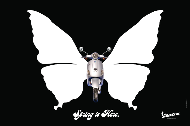 Vespa motorcycles: Black & White