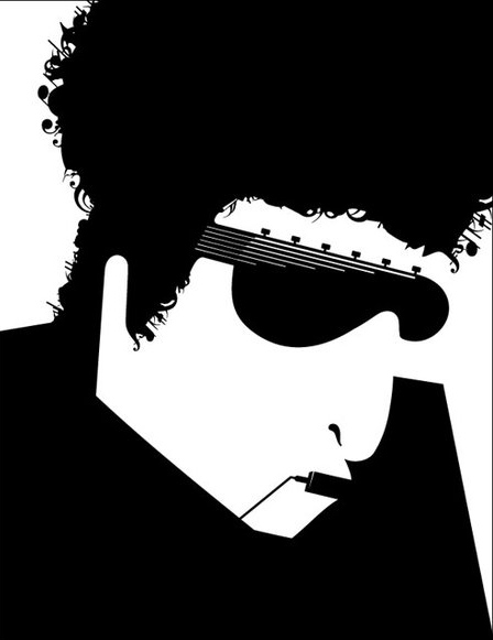 Noma Bar. Bob Dylan