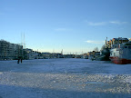 Winter view on river ice