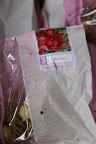 I love that the flower is pictured on each bag.  This one is called Koures and is a rich shade of red.