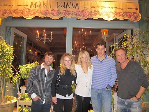 Evgeni Malkin, Alyonka Larionov, Alexander Ovechkin at Mari Vanna restaurant in NYC.